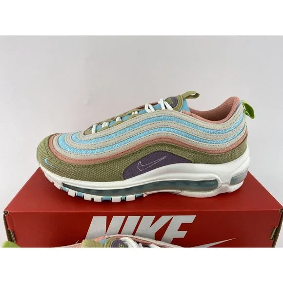 Nike Air Max 97 SE Sun Club Womens Sneakers Shoes Blue White Pink Tan DQ4126 400 - Picture 5 of 12